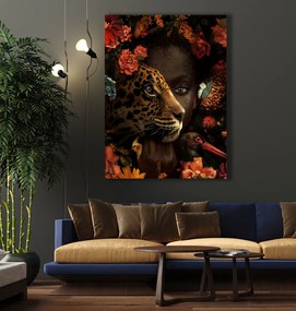 Πίνακας σε καμβά Γυναίκα με Τίγρη LUX24 80cm x 120cm