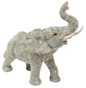 Διακοσμητικό Επιτραπέζιο Ελέφαντας Με Πέρλες Μικρός Γκρι 26.5 εκ. 29x44694x44707εκ - Γκρι