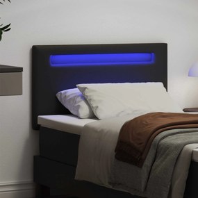 vidaXL LED κεφαλάρι Μαύρο 100 cm Τεχνητό Δέρμα