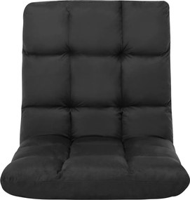 vidaXL Καρέκλα Δαπέδου Πτυσσόμενη Μαύρη από Μικροΐνες