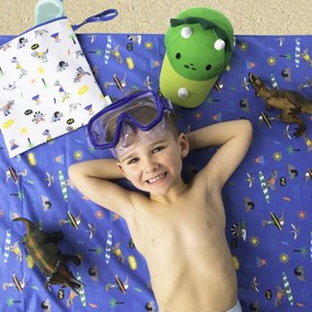 Παιδική Πετσέτα Θαλάσσης Microfiber 2 Όψεων (71x145) FlapjackKids Dino