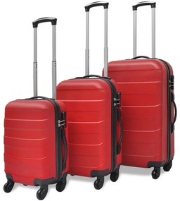vidaXL Σετ Βαλιτσών Καμπίνας Τροχήλατες 3 Τεμ. Κόκκινες 45,5/55/66 εκ.