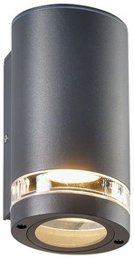 Φωτιστικό Τοίχου - Απλίκα LG6006G 9,2x16,25cm 1xGU10 35W IP54 Dark Grey Aca Αλουμίνιο,Γυαλί