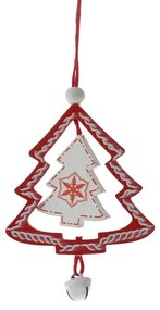 Χριστουγεννιάτικο Στολίδι Δέντρο Ξύλινο Κόκκινο iliadis 6x6εκ. 79487