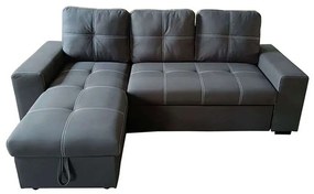 Καναπές - Κρεβάτι Με Αποθηκευτικό Χώρο Γωνιακός ( Αναστρέψιμη Γωνία) Montreal-Max Ε9587,1 246x157xH94cm Dark Grey