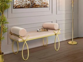 Ταμπουρέ Ροζ/Χρυσό RIBBON Ροζ/Χρυσό 49x113x53
