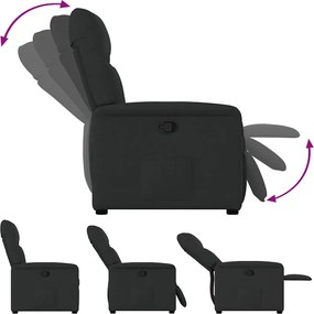 vidaXL Πολυθρόνα Ανακλινόμενη Μαύρη Υφασμάτινη