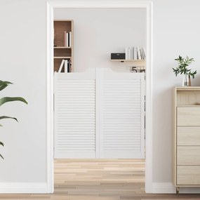 vidaXL Πόρτες Swing 2 pcs Λευκό Μασίφ Ξύλο Πεύκου