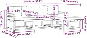 vidaXL Σειρά Καναπέ Εξωτερικού 4 pcs Λευκό και Μπεζ Πολυεστέρας