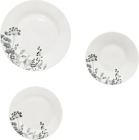 Σετ Πιάτα 18τμχ S-D White Floral 154916