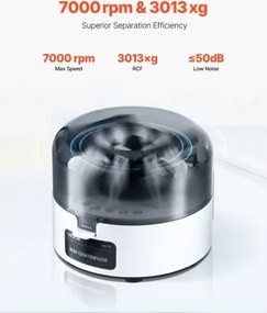 VEVOR Mini Centrifuge Machine 0.2/1.5/2ml Fixed Speed 7000rpm with 2-in-1 Rotor