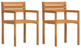 vidaXL Καρέκλες Κήπου 2 τεμ. 50x53x80 εκ. από Μασίφ Ξύλο Ακακίας