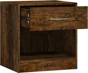 vidaXL Κομοδίνα με Συρτάρι 2 τεμ. Καπνιστή Δρυς