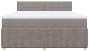 Κρεβάτι Boxspring με Στρώμα Taupe 180x200 εκ. Υφασμάτινο - Μπεζ-Γκρι