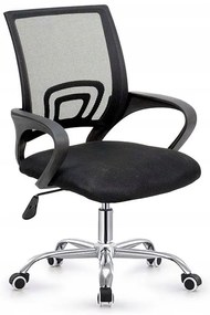 BF2101-W Πολυθρόνα Γραφείου χωρίς Ανάκλιση, Μέταλλο Χρώμιο Mesh Μαύρο  52x52x83/93cm [-Μαύρο-] [-Ύφασμα Mesh-] ΕΟ254,4WC1