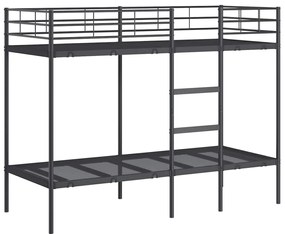 vidaXL Κουκέτα χωρίς στρώμα Μαύρο 75x190 cm Ατσάλι