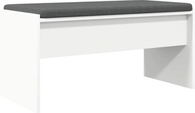 vidaXL Παγκάκι Χαλωρίου με μαξιλάρι Λευκό 83 x 38 x 40 εκ