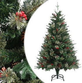 vidaXL Χριστουγεννιάτικο Δέντρο Πράσινο 120 εκ. με Κουκουνάρια PVC&PE