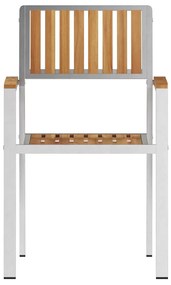 vidaXL Καρέκλα Κήπου 2 pcs Καφέ 56 x 54.5 x 87 εκ. Μασίφ ξύλο teak