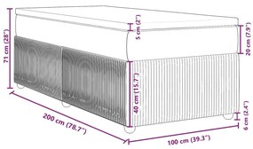 Κρεβάτι Boxspring με Στρώμα Κρεμ 100 x 200 εκ. Υφασμάτινο - Κρεμ