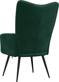 vidaXL Πολυθρόνα Relax Σκούρο Πράσινο Βελούδινη