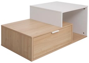 Τραπέζι σαλονιού Vople pakoworld σε φυσική-λευκή απόχρωση 90x50x40εκ