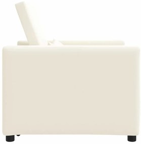 vidaXL Μονός καναπές-κρεβάτι Κρεμ λευκό 90 x 165 x 87 εκ. ύφασμα