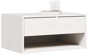 vidaXL Κομοδίνο με συρτάρι Λευκό 50 x 32.5 x 24 εκ Μασίφ ξύλο πεύκου