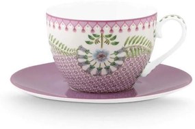 ΦΛΥΤΖΑΝΙ CAPPUCCINO ΜΕ ΠΙΑΤΑΚΙ 280ml PIP STUDIO - LILY &amp; LOTUS TILES LILAC