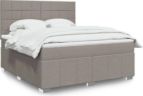 vidaXL Κρεβάτι Boxspring με Στρώμα Taupe 180x200 εκ. Υφασμάτινο