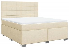 Κρεβάτι Boxspring με Στρώμα Κρεμ 180x200 εκ. Υφασμάτινο - Κρεμ