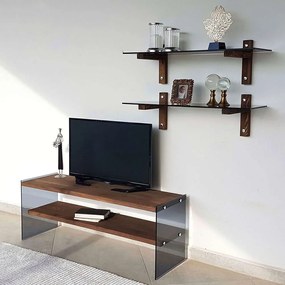 Σύνθεση Τηλεόρασης 552NOS1504 120x35x45cm Dark Grey-Walnut