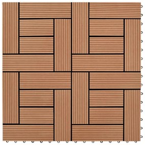 vidaXL Πλακάκια Deck 11 τεμ. Καφέ 30 x 30 εκ. / 1 τ.μ. WPC
