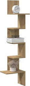 vidaXL Γωνιακό ράφι τοίχου Δρυς τεχνίτης 32x32x127,5 cm