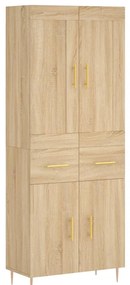 vidaXL Ντουλάπι Sonoma δρυς 69,5 x 34 x 180 εκ. από Επεξεργασμένο Ξύλο