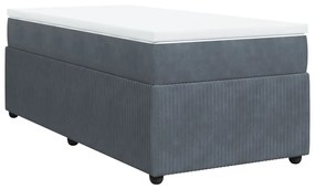 ΚΡΕΒΑΤΙ BOXSPRING ΜΕ ΣΤΡΩΜΑ ΣΚΟΥΡΟ ΓΚΡΙ 80X200 ΕΚ. ΒΕΛΟΥΔΙΝΟ 3285603