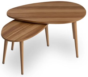 Σετ τραπεζάκια σαλονιού Spline Megapap 2 τμχ. χρώμα καρυδί 80x40x46εκ.