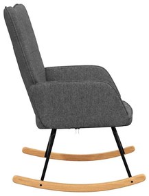 vidaXL Κουνιστή Πολυθρόνα Σκούρο Γκρι Υφασμάτινη