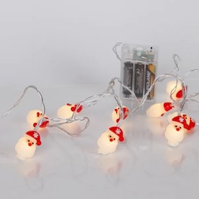Eurolamp Σειρά Με 10 Άγιους Βασίληδες LED Θερμό Λευκό Και Χρονοδιακόπτη Μπαταρίας Διαφανές Καλώδιο 600-03064
