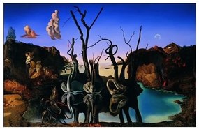 Εκτύπωση τέχνης Salvador Dali - Reflection Of Elephants