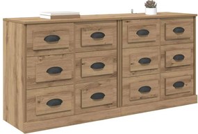 vidaXL Παραδοσιακά Πλευρικά Έπιπλα 2 pcs Artisan Oak
