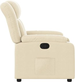 vidaXL Πολυθρόνα Ανακλινόμενη με Κρεμ Ύφασμα από Ύφασμα