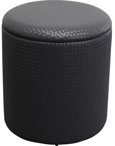 Stool Venezia Storage Black Ø40cm - Μαύρο