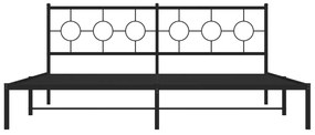 Πλαίσιο Κρεβατιού με Κεφαλάρι Μαύρο 193 x 203 εκ. Μεταλλικό - Μαύρο