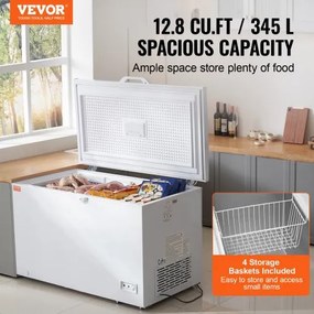 VEVOR Chest Freezer 12.8 cu.ft / 345 L Large Deep Freezer &amp; 4 Removable Baskets