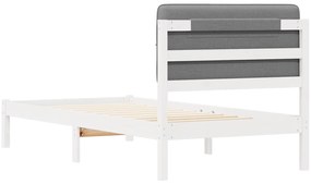 vidaXL Σκελετός Κρεβατιού με Επενδεδυμένο Κεφαλάρι Ανοιχτό γκρι