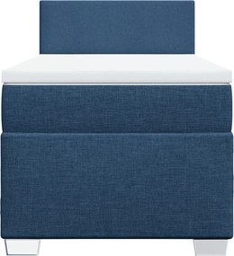 vidaXL Κρεβάτι Boxspring με Στρώμα Μπλε 100 x 200 εκ. Υφασμάτινο