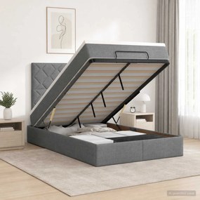 vidaXL Κρεβάτι Ottoman με στρώμα Σκούρο Γκρι 120 x 200 cm Ύφασμα