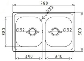 Νεροχύτης Maidsinks Inset 2B-86 x 50 εκ.