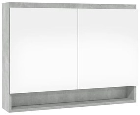 vidaXL Ντουλάπι Μπάνιου με Καθρέφτη 80x15x60 εκ. Γκρι Σκυρ. από MDF
